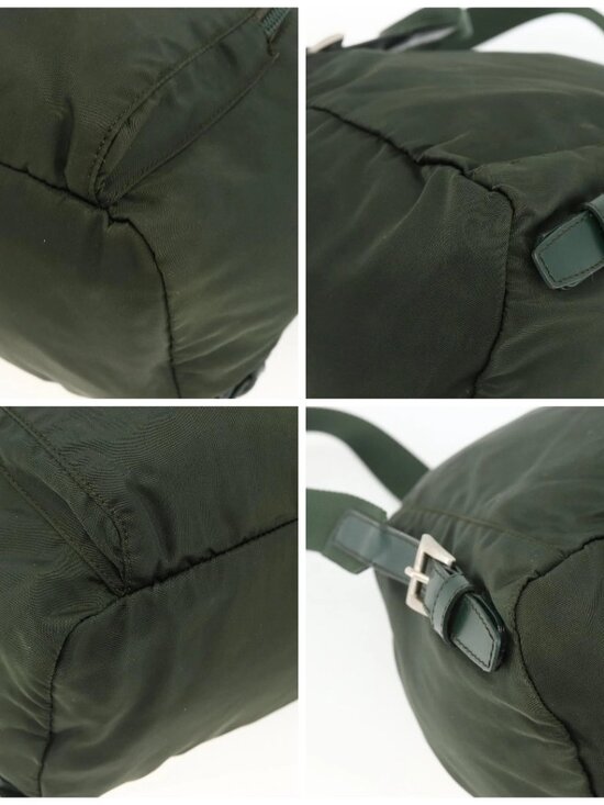 PRADA Backpack Nylon Green Silver Auth BA11221 main image 5